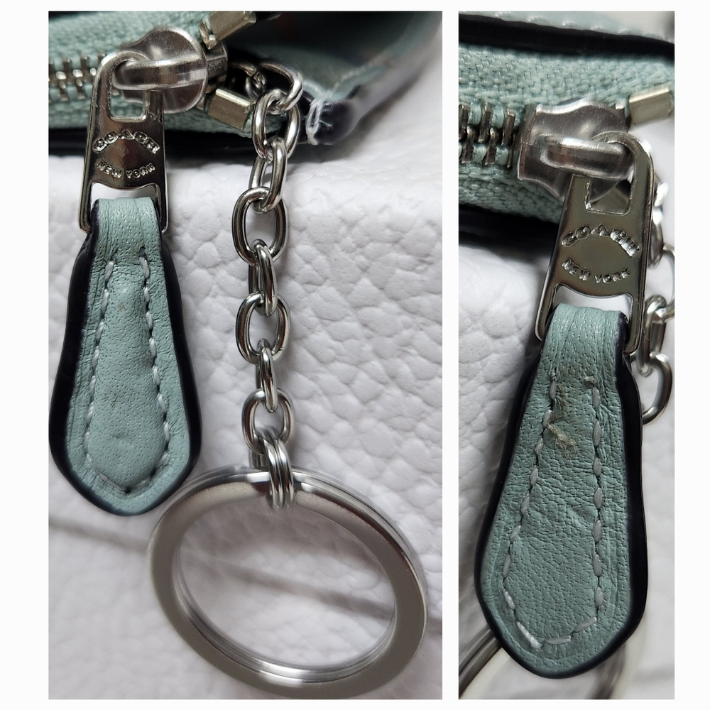 COACH Light Teal Key Pouch NWT C1672G - Picture 8 of 13